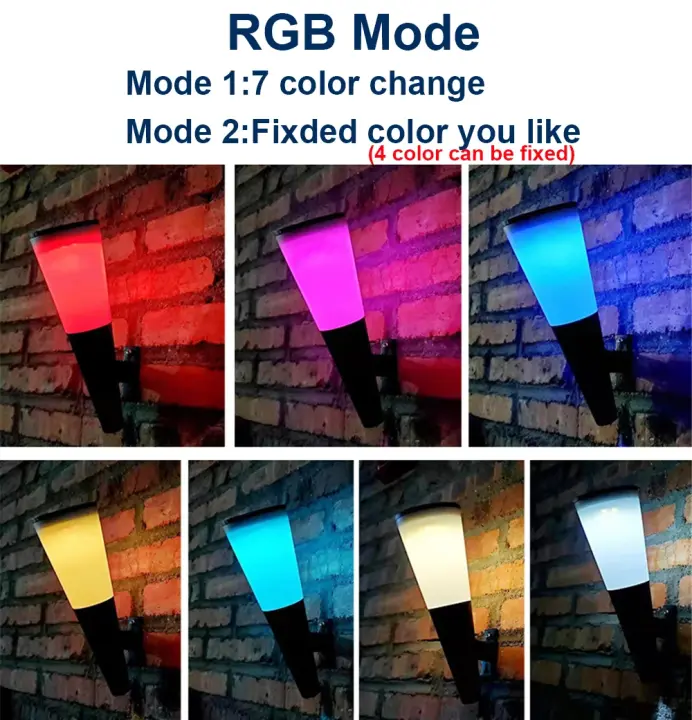 RXUNS Luz de Pared LED Solar Impermeable, Cambia de Color RGBW, Ideal para Puerta Principal, Balcón, Escalera Iluminación Exterior - 1