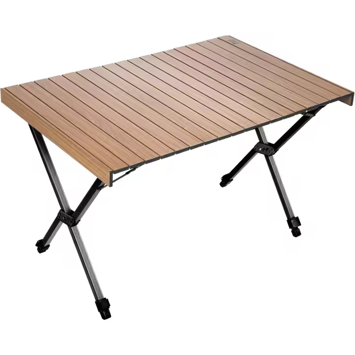 Mesa enrollable ajustable de aluminio ligero para 4-6 personas, para acampar, picnic, barbacoa. - 1