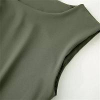 Vestido largo asimétrico de metal con cuello de moda de verano para mujer sin mangas - details 4