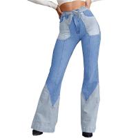 Vaqueros de mujer, vaqueros acampanados con costuras, pantalones elásticos medianos Bestseller Retro - details 2