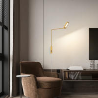 Lámpara de Pared Dimmable Sustavely Ajustable para Dormitorio, Oficina Luz de Pared Dorada Mate - details 6