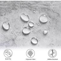 Elegante resistente al agua y al moho con 12 anillos de cortina de ducha de poliéster x 180 cm para todas las estaciones - details 4
