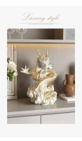 Artesanía moderna de decoración del hogar de la Sala de estar con adornos de resina de dragón de lujo ligero - details 3