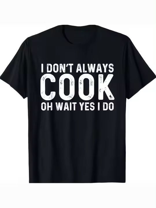 Camiseta I Dont Always Cook Oh Wait Yes I Do Chef, regalo para papá, manga corta con cuello redondo suave y cómoda, 230g - 1