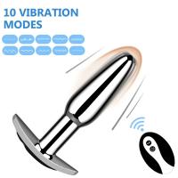 Plug Push 10 modos de vibración juguete para hombres masajeador de próstata sexo con Control remoto vibrador juguetes anales para 18 - details 1