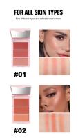 Resaltador de contorno de rubor 3 en 1, paleta de maquillaje, polvo de rubor facial Mineral mate para mejillas, iluminador brillante, bronceador - details 8
