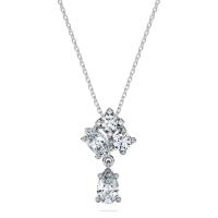 Swarosk-collar con colgante de piedra CZ transparente para mujer, de Plata de Ley 925, colgante de cristal, regalo de joyería ﻿ - details 0