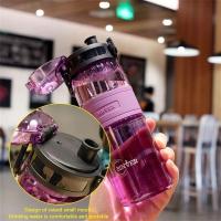 Botella de agua portátil para deportes al aire libre, vaso de plástico Multicolor de 500ML con asa para estudiantes, viaje al aire libre, gimnasio - details 5