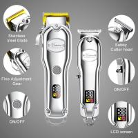 Cortadora de Cabello Profesional Hatteker Set de Afeitadora de Hombre Inalámbrica Eléctrica para Barber LCD Pantalla Carreras de Afeitado Rotativo para Hombres - details 5