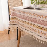 Mantel bohemio Vintage con borlas, impermeable, de algodón y lino, para Patio, exterior, sin arrugas, cubiertas protectoras de mesa - details 29