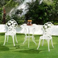 Conjunto de Mesa y Sillas Exterior Vintage Juegos de Muebles de Jardín de Aluminio Una Mesa con Dos Sillas para Balcón Bronce - details 11