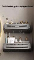 Organizador colgante no perforado, estante para colocar artículos de tocador y toallas, soporte para organización de champú para baño - details 5