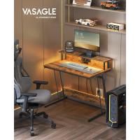 Escritorio de Juegos con Luces LED y Enchufes Mesa de Oficina Dormitorio para 2 Monitores - details 30