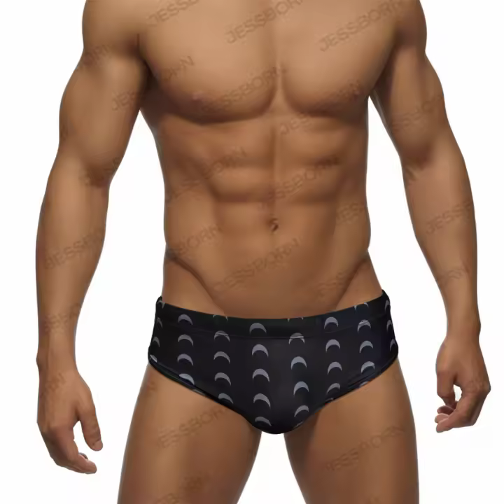 Jessborn bañador profesional con estampado de tiburón para hombre, ropa de baño simple, para surfear en la playa, primavera caliente - 1