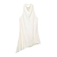 OUWU- Chaleco halter de satén para vacaciones de verano, camiseta sin mangas informal sin espalda, dobladillo irregular elegante Y2K, tops elegantes para mujer - details 2