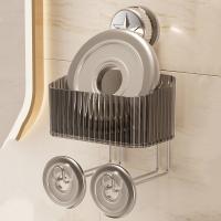 Caja de almacenamiento con ventosa de plástico, soporte de exhibición para diadema de gran capacidad, estante de almacenamiento para bandas para el cabello impermeable montado en la pared - details 5