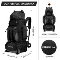 Mochila impermeable de 90L para hombres, bolsa de gran capacidad para el senderismo, camping, viajes, deportes al aire libre - details 0