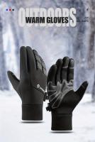 1pair Men's Winter Windproof Waterproof Warm Touch Screen GlovesFor Running CyclingDrivingSkiing - details 0