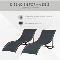 Plegables Tumbonas de Jardín con Marco de Aluminio en Forma de S Carga de 120 kg para Piscina Patio Terraza 165x61x63 cm Gris Oscuro - details 22