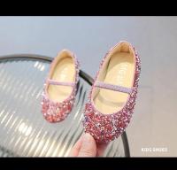 Zapatos planos de cuero para niña, color liso y diamantes de imitación, estilo princ, clásico, moderno, fiesta de boda - details 3