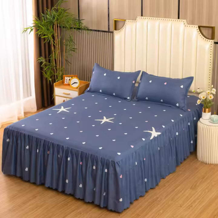 Funda de cama de una sola pieza, Sábana de viento de princesa, gorro de cama no encoge, doble simple - 1