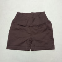 Pantalones cortos deportivos para mujer, pantalones cortos de yoga con gimnasio cruzado, entrenamiento, correr, cintura alta, levantamiento de cadera, sin costuras, Fiess - details 1