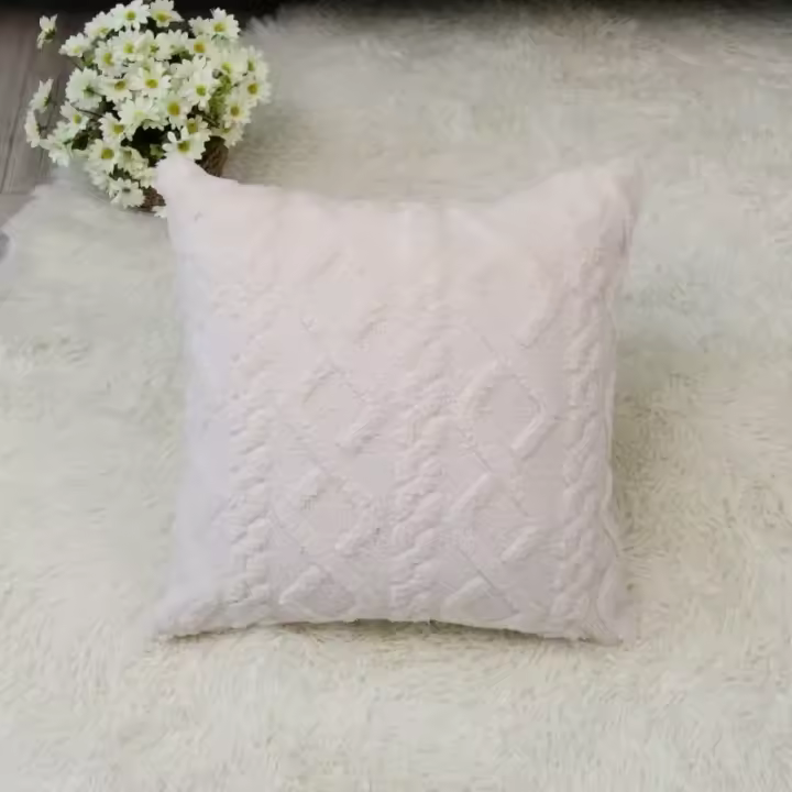 Funda de cojín tridimensional geométrica de felpa Jacquard, funda de almohada de sofá de sala de estar de varios tamaños - 1
