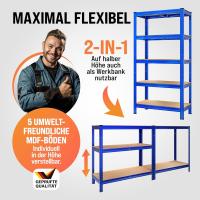 2X Estanterías Almacenaje Metálicas Cargas Pesadas 1750Kg 180x90x40cm Más Altas Rojas - details 28