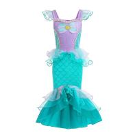 AmyStylish Niñas Princesa Sirena Ariel Cosplay Halloween Fiesta de Cumpleaños Verano Playa Vacaciones Vestido - details 20