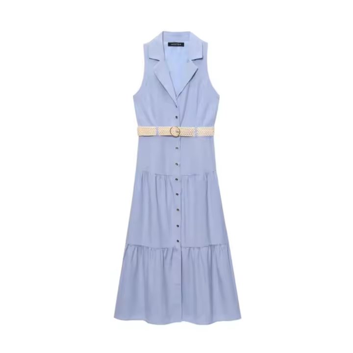 Primavera nueva ropa de mujer diseño sentido nicho versátil delgado y delgado vestido casual 837 - 1