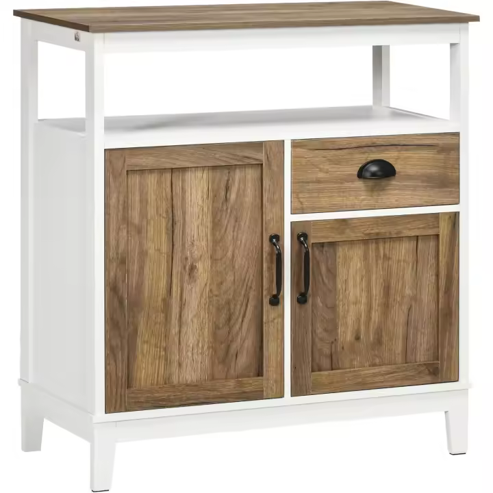 Armario de Salón de Madera Ajustable con 2 Puertas Ideal para Comedor Cocina Dormitorio - 1