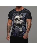 Camiseta 3D De Hombre Con Estampado De Calavera Talla Grande Estilo Casual Verano Manga Corta Transpirable Ropa Diaria - details 9
