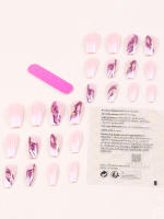 Adornos De Uñas Esteriles De Marfil Rosa Y Morado Duraderos Y Estilizados Ultrafinos Armadura De Uñas Y Pegatinas De Uñas - details 2