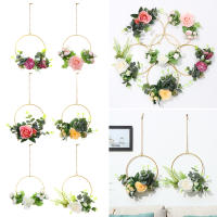 Decoración de fondo para el hogar, decoración de pared, flor de Rosa Artificial, aro Floral, ventana, puerta, colgante, guirnalda nupcial - details 2
