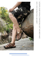 Sandalias de piel auténtica para hombre, zapatos informales para la playa, calzado deportivo antideslizante para exteriores, zapatos romanos de talla grande 38-48 - details 20
