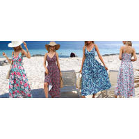Vestido elegante con tirantes para mujer, estilo informal largo, ligero, sin mangas, con cuello en V y cintura elástica, para playa - details 2