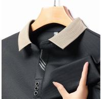Nueva camisa Polo de manga larga para hombre, ropa deportiva informal de negocios, moda clásica de Color sólido, Top básico con cuello en V de marca para hombre - details 8