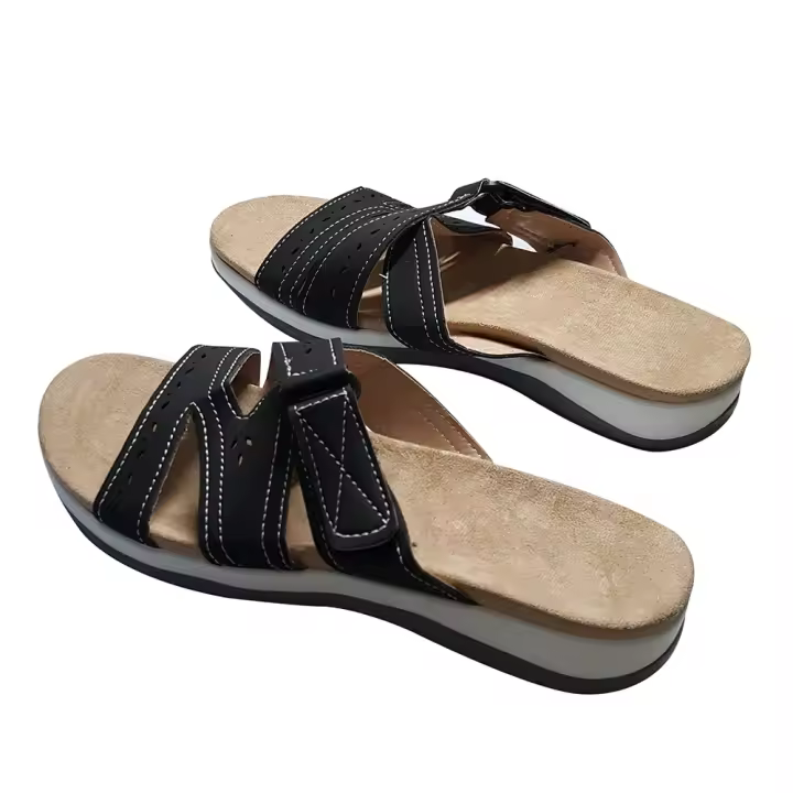 Sandalias ortopédicas de punta redonda para mujer, cómodos zapatos Hall de primera clase, ganchos y anillas - 1