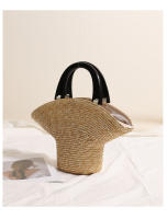 Bolso minimalista de paja de trigo fresca, estilo de vacaciones, bolso de playa versátil para mujeres - details 5