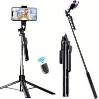 Trípode para Selfies de 1 Pieza con Soporte sin varillas Multifuncional y Control Remoto, Ajustable para Fotografía en Vivo en Casa o al Aire Libre - details 4