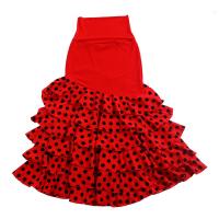 Vestido de Baile Flamenco Falda Volante de Cinturón Rojo Moda para Mujeres - details 7