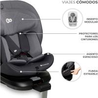 Silla de coche ajustable 360º I-SIZE 40-150 cm Isofix Silla de bebé para niños Negro - details 9