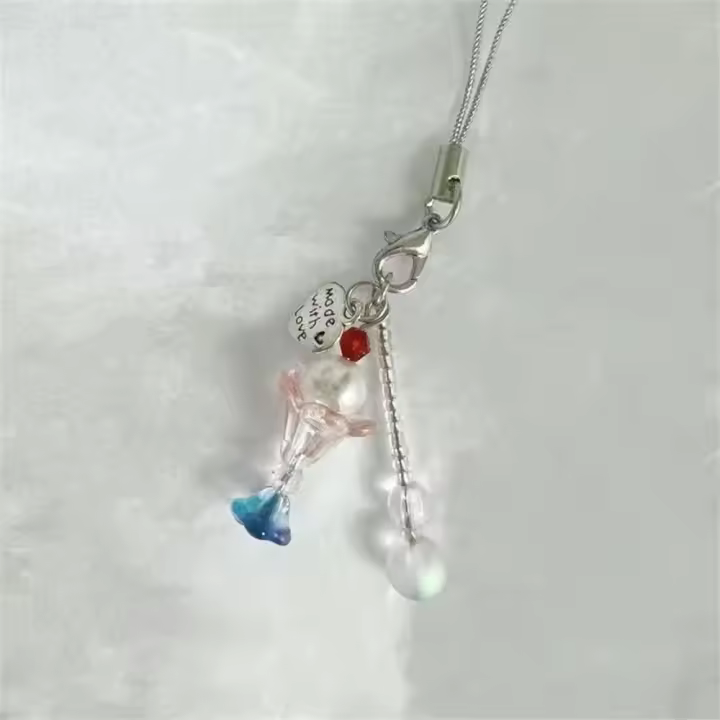 Colgante de pez de gelatina estilo océano, correa para teléfono móvil, concha marina Y2K, cordón para teléfono, abalorio para teléfono, cadena para teléfono móvil hecha a mano para niña y mujer - 1