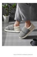 Zapatillas de casa de algodón para hombre y mujer, tela, transpirable, con tacón, cálidas, invierno - details 6