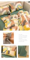 Juego de Ropa de Cama de Algodón Puro de Alta Calidad para el Hogar con Funda de Edredón de Manga Reina 100% Algodón Amigable con la Piel con Sábanas y Fundas de Confort - details 49