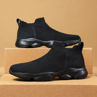 Zapatillas de deporte informales sin cordones para hombre, zapatos transpirables para caminar, ligeros, talla grande, color negro - details 4