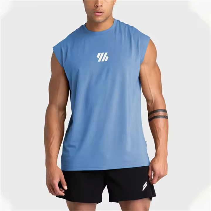 Camisetas sin mangas con estampado geométrico para gimnasio, chaleco deportivo sin mangas con estampado 3D, ropa informal de moda sencilla, camisetas deportivas para hombre - 1