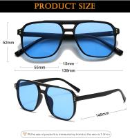 Gafas de sol estilo aviador retro para mujeres y hombres, clásicas de los años 70, montura cuadrada, lentes de sol vintage - details 22