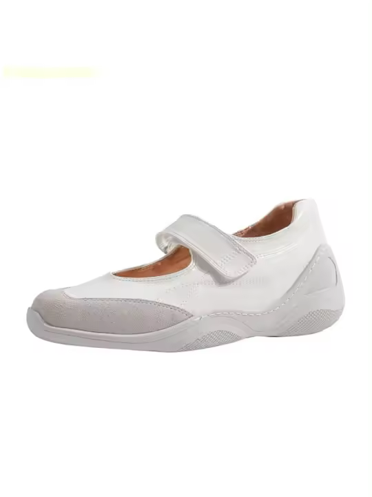 Zapatos de Ballet Informales a la Moda Planos de Cuero de Vaca para Mujer Mejora la Altura - 1