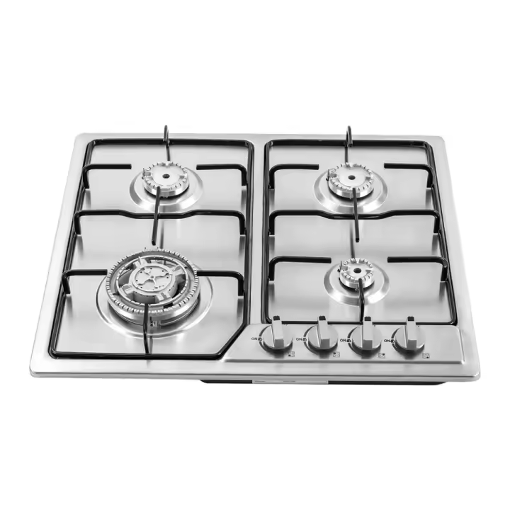 Estufa de Gas integrada, 4 quemadores, cocina de Gas, acero inoxidable, resistencia a altas temperaturas, 58x50cm - 1